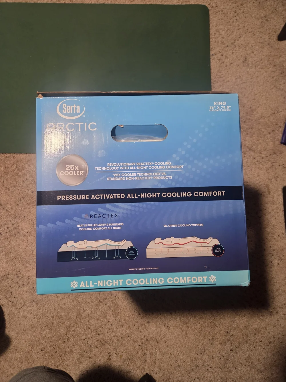 Arctic Serta 2-Inch Cooling Memory Foam Topper 25× - Blue